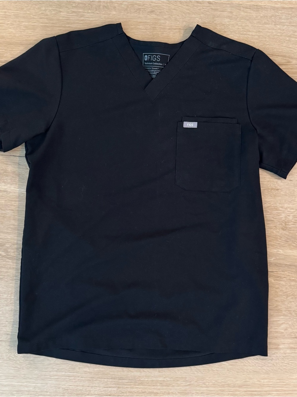 FIGS WomensBlack V-Neck Scrub Top